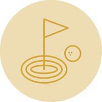 Golf Line Yellow Circle Icon vector