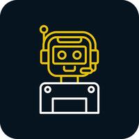 Robot Line Yellow White Icon vector