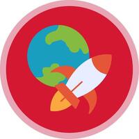 Rocket Ship Flat Multi Circle Icon vector