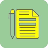 Document Filled Yellow Icon vector