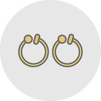 Hoop Earrings Line Filled Light Icon vector