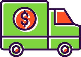 dinero transporte lleno diseño icono vector