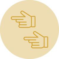 Pointing Left Line Yellow Circle Icon vector