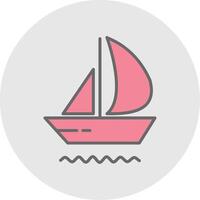 Yacht Line Filled Light Icon vector