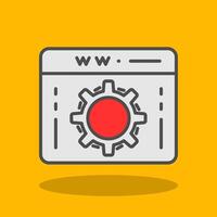 Web Optimization Filled Shadow Icon vector