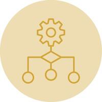 Algorithm Line Yellow Circle Icon vector