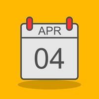 April Filled Shadow Icon vector