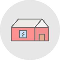 Farm House Line Filled Light Icon vector