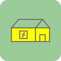 Farm House Filled Yellow Icon vector