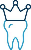 Crown Line Blue Two Color Icon vector