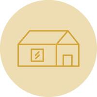 granja casa línea amarillo circulo icono vector