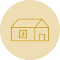 Farm House Line Yellow Circle Icon vector