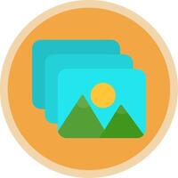 Gallery Flat Multi Circle Icon vector