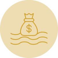 Liquidity Line Yellow Circle Icon vector