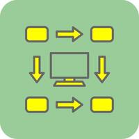 Workflow Filled Yellow Icon vector
