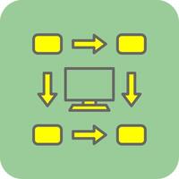 Workflow Filled Yellow Icon vector