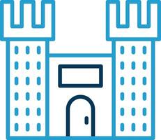 Castle Line Blue Two Color Icon vector