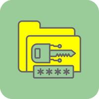 Encryption Filled Yellow Icon vector
