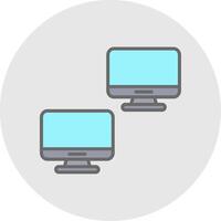 Computers Line Filled Light Icon vector