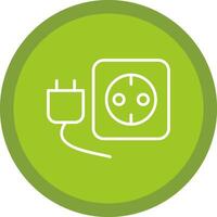 Plug And Socket Line Multi Circle Icon vector