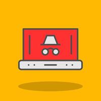 Spy Filled Shadow Icon vector