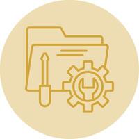 Tech Services Line Yellow Circle Icon vector