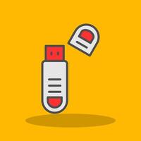 Usb Filled Shadow Icon vector