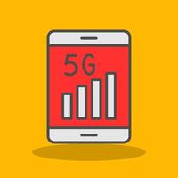 5g lleno sombra icono vector