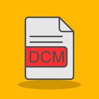 DCM File Format Filled Shadow Icon vector