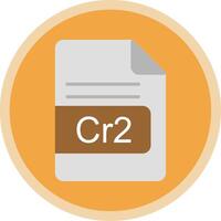 cr2 archivo formato plano multi circulo icono vector