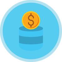 Coin Stack Flat Multi Circle Icon vector