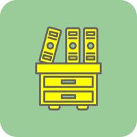 Cabinet Filled Yellow Icon vector