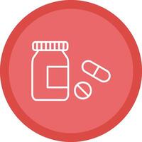 Pills Bottle Line Multi Circle Icon vector