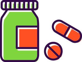 Pills Bottle filled Design Icon vector