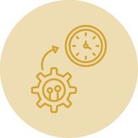 Time Management Line Yellow Circle Icon vector