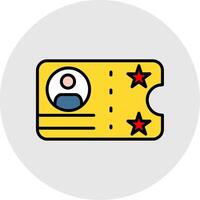 Ticket Line Filled Light Icon vector