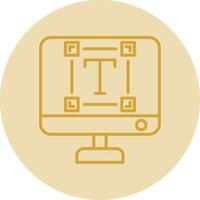 Typography Line Yellow Circle Icon vector