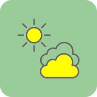 Clouds Filled Yellow Icon vector