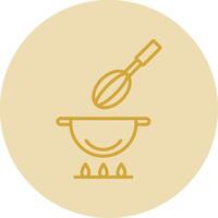 Cooking Line Yellow Circle Icon vector