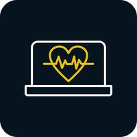 Electrocardiography Line Red Circle Icon vector