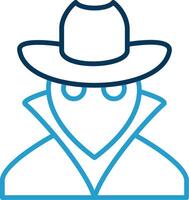Spy Line Blue Two Color Icon vector
