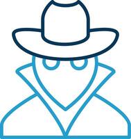 Spy Line Blue Two Color Icon vector