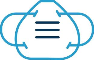 Worker Mask Line Blue Two Color Icon vector