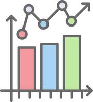 Bar Chart Line Filled Light Icon vector