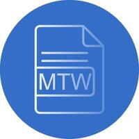 MTW File Format Flat Bubble Icon vector