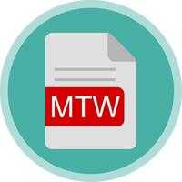 MTW File Format Flat Multi Circle Icon vector