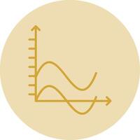 Wave Chart Line Yellow Circle Icon vector