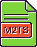 M2TS File Format filled Design Icon vector