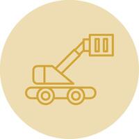 Boom Lift Line Yellow Circle Icon vector