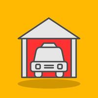 Garage Filled Shadow Icon vector